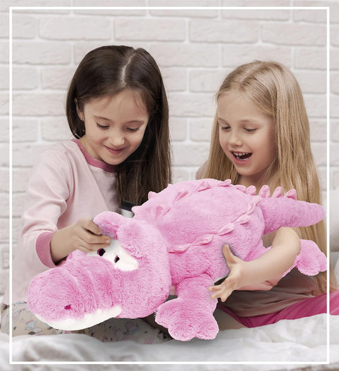 DolliBu Super Soft Alligator Stuffed Animal Pillow - Jumbo Cozy Nap Buddy Floor Pillow for Kids & Toddlers, 34 Inch