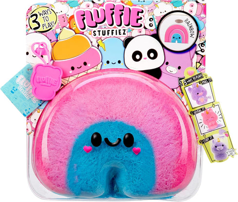 Fluffie Stuffiez Rainbow Small Collectible Feature Plush - Surprise Reveal Unboxing with Huggable ASMR Fidget DIY Fur Pulling, Ultra Soft Fluff