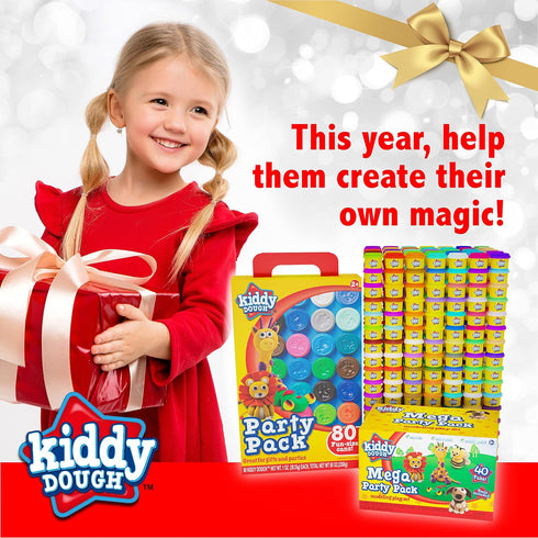 Party Pack - 80 Colorful Non-Toxic Mini PlayDough Containers for Creative Fun - Safe & Educational Gift