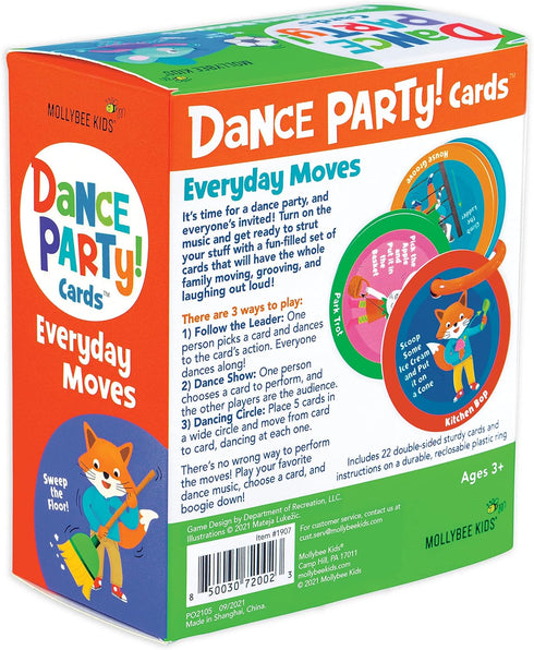3+, MOLLYBEE KIDS Preschool Dance Party Cards Everyday Moves, Gifts for Ages Toddler Travel Game and Activity