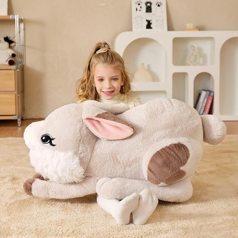 EARTHSOUND Giant Bunny Stuffed Animal Plush Toy - Large Realistic Rabbit Jumbo Soft Toy, Cute Huge Plushy Gift