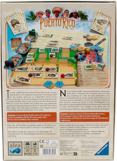 Ravensburger Puerto Rico 1897 Board Game - Strategic Gameplay for Kids and Adults, Enhanced Art and Storyline