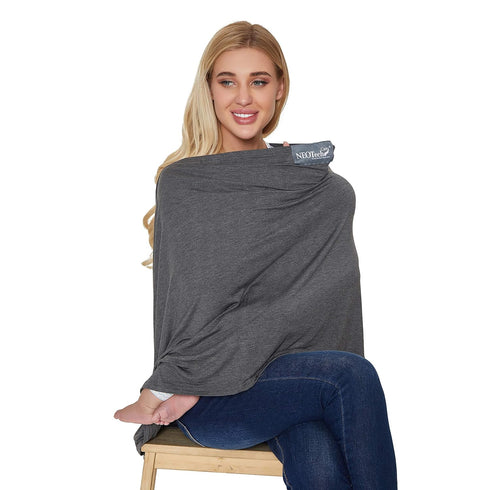 NeoTech Care Baby Nursing Cover Breastfeeding Scarf, Soft Fabric in Gray