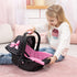 18", 3+, Bayer Design Dolls: Deluxe Car Seat: Hearts Black & Pink - Pretend Play Accessory for Dolls/Plushes Up to Ages