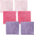 6 Pack 70% 30% 10"x10", Baby Girl Washcloths Bulk for Newborn, Extra Soft Face Bath Towel for Toddler, Absorbent Kids