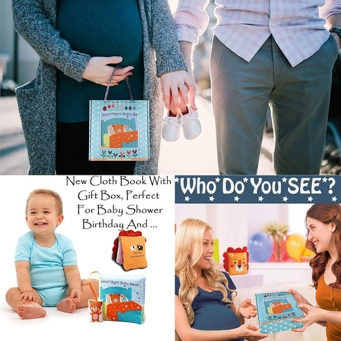 Touch and Feel Elephant Crinkle Book - Baby Toy with Rattle and Teether