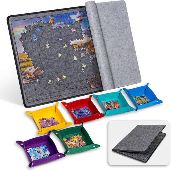 Becko US 1000 Piece Jigsaw Puzzle Board with 6 Sorting Trays &