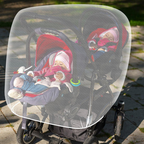 3 Pcs Double Stroller Mosquito Net, Breathable Mesh Bug Cover for Baby Stroller, Tandem Stroller Bassinet