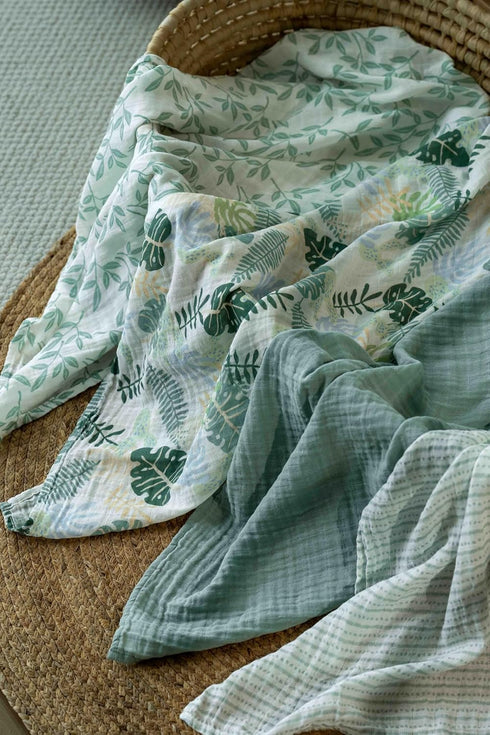 4 Pack 31.5 43.3 Muslin Swaddle Blankets for Newborn, Cotton Baby Blankets Neutral, Large x Breathable Soft Receiving