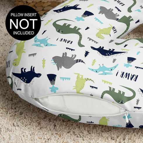Sweet Jojo Designs Mod Dino Nursing Pillow Cover Breastfeeding Pillowcase for Newborn Infant Bottle or Breast Feeding