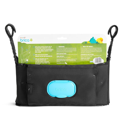 Munchkin Stroller Organizer with Cup Holders and Wet Wipes Case - Travel Storage Bag for Baby and Mom Essentials