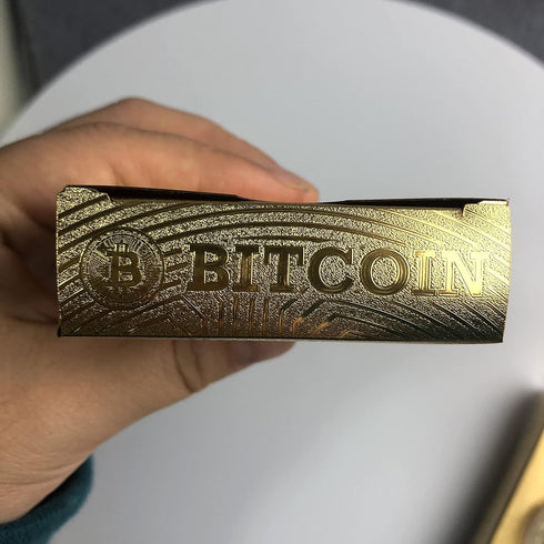 Bitcoin Waterproof Gold Playing Cards with Commemorative Bitcoin in Protective Plastic