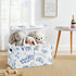 Sweet Jojo Designs Floral Leaf Boy or Girl Small Fabric Toy Bin Storage Box Chest For Baby Nursery or Kids Room - Blue