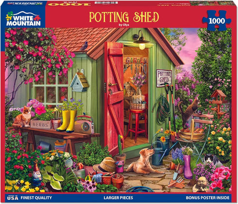 1000 24"x30" White Mountain Piece Jigsaw Puzzle Colorful Flower Garden Puzzles with Large Pieces for Adults and Family