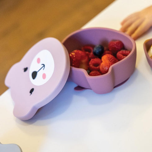 6 Set, TUM TUM Suction Bowl for Baby, Toddler Bowl with Lid & Spoon, for Babies & Toddlers Months+, BPA Free Silicone