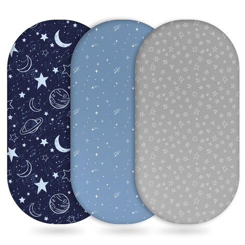 Unnivoll Baby Bassinet Sheets Girl Boy, Fitted Bassinet Sheet Set 3 Pack