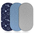 Unnivoll Baby Bassinet Sheets Girl Boy, Fitted Bassinet Sheet Set 3 Pack