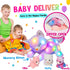 Hopearl LED Musical Stuffed Cat, Singing Plush Toy Playset with 3 Baby Kittens, 18'' Rainbow