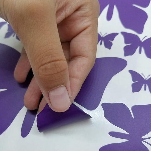 Jeyfel Butterfly Wall Decals - Purple, Pink & Turquoise Set for DIY Decoration, Nursery Room Decor