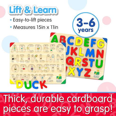 The Learning Journey - Lift & Learn ABC Puzzle - Alphabet Puzzles for Toddlers - 26 pieces for Ages 3-6