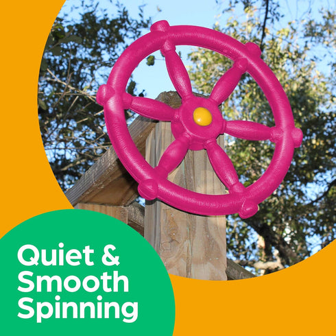 Jungle Gym Kingdom Swing Set Accessories - Pirate Ship Steering Wheel for Kids Outdoor Playhouse, Treehouse & Backyard