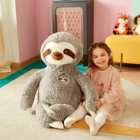 30 inches) IKASA Large Sloth Stuffed Animal Plush Bradypode Toy for Children (Gray