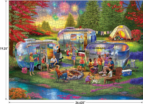 RoseArt - Kodak Premium Shiny Happy Campers, 1000 Piece Jigsaw Puzzle for Adults