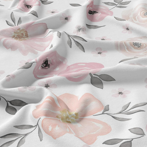 Tummy Sweet Jojo Designs Baby Play Mat (Pink/Grey Boho Floral) for Girls, Infant, Toddler Time Activity Floor Playmat