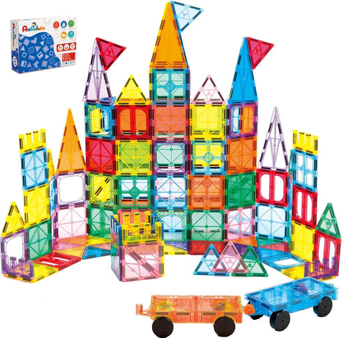 Anbalulu Magnetic Building Tiles, 134PCS Large Magnet Building Set,Magnetic Blocks, 3D STEM