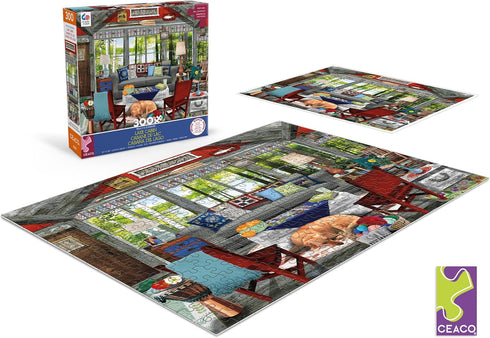 Ceaco Tracy Flickinger Lake Cabin Oversized 300 Piece Jigsaw Puzzle, 24 x 18