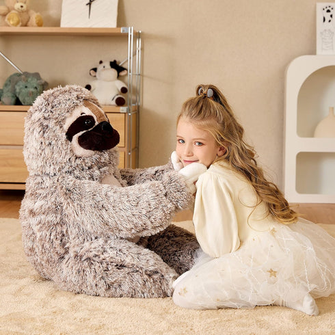 EARTHSOUND 30" Giant Sloth Stuffed Animal Plush Toy - Jumbo Cute Soft Fluffy Plushie for Kids and Girlfriend