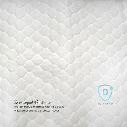 Organic Cotton Quilted Pack 'n Play Size Fitted Mattress Pad Cover, Natural