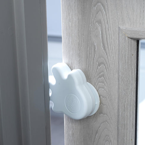 Cardea Solutions 2 Pack Happy Hands Anti Slam Child Door Safety Finger Trap Stoppers - (White)