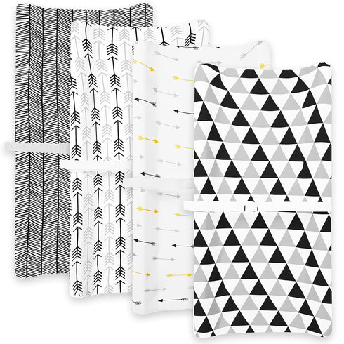 BaeBae Goods 4 Pack Changing Pad Cover Baby Changing Pad Covers Boy or Girl Changing Pad Cover Pure Jersey Machine