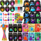 Abbylike 102 Pcs Monster Party Favors, Make Your Own Stickers, Spring Launchers, Drawstring Backpack, Notebooks & More