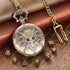 Mini DND Dice Set, 7pcs Polyhedral Metal D&D Dice with Steampunk Warlock Pocket Watch Shell Case, Bronze Gifts