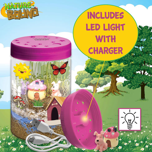 Nature Bound Light-Up Terrarium Kit with LED Light for Kids, Puppy Animal Theme STEM Science Kit for Boys & Girls