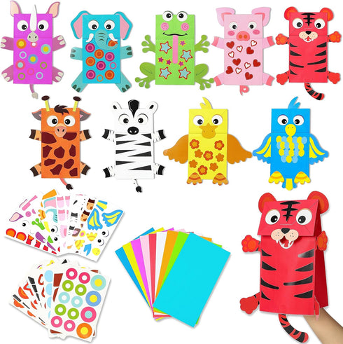 WATINC 9Pack Hand Puppet Art Craft - DIY Making Your Own Paper