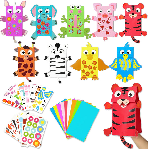 WATINC 9Pack Hand Puppet Art Craft - DIY Making Your Own Paper