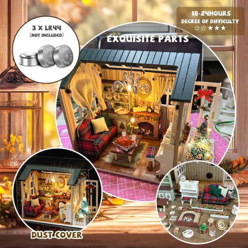 Kisoy Romantic and Cute Dollhouse Miniature DIY House Kit Creative Room Perfect DIY Gift for Friends,Lovers
