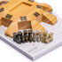 Yellow Mountain Imports Mexican Train Dominoes Accessory Set - 5.8-Inch Wooden Hub, Die-Cast Metal Markers, Scorepad