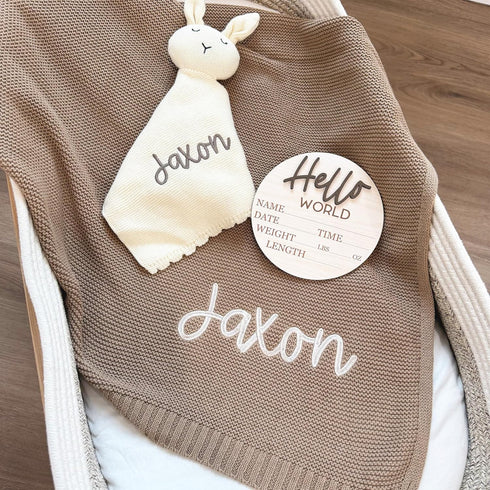 100% Hickory Hollow Designs Personalized Baby Blanket with Name, Baby Girl Gifts, Custom Baby Blanket, Cotton, Baby