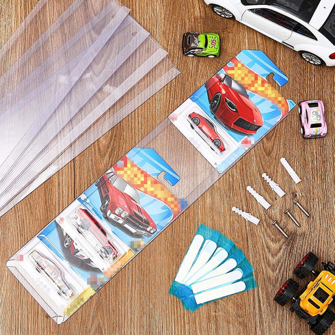 15 Pcs Model Car Display Cases Wall Mount, Holds Up to 225 Cars, Compatible with Hot Wheels, Diecast Blister Car