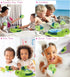Dollibu Green Sea Turtle Family Bath Squirters, 4 Piece Bath Toy Set for Kids, Floating Rubber Squirt Toys