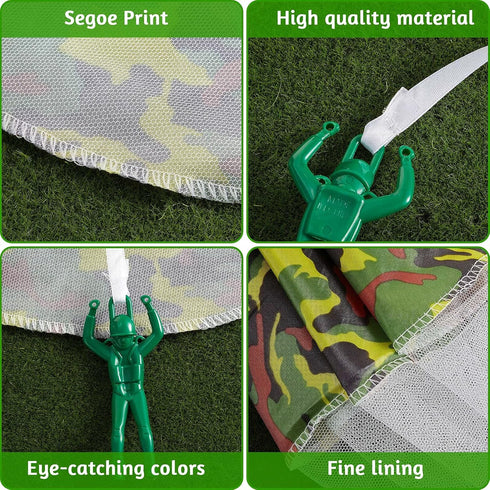 Aoriher 12 Pcs American Flag Army Parachute Toy, Hand Throwing Men Toy Figures, Outdoor Games for Teens Boys