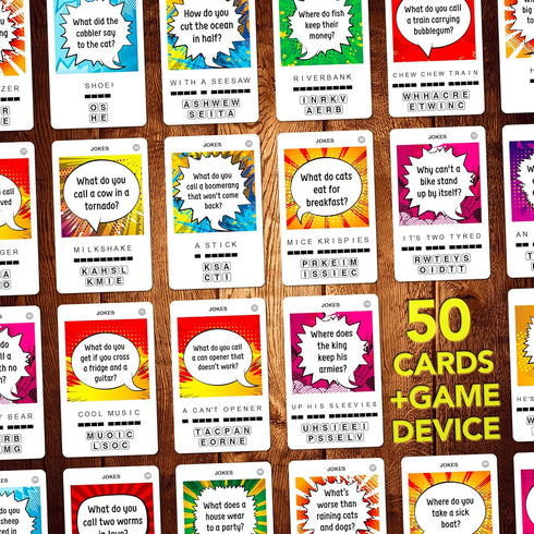 100 PICS Jokes Game - Fun Travel Games for Kids and Adults, Family Games, Ages 6+