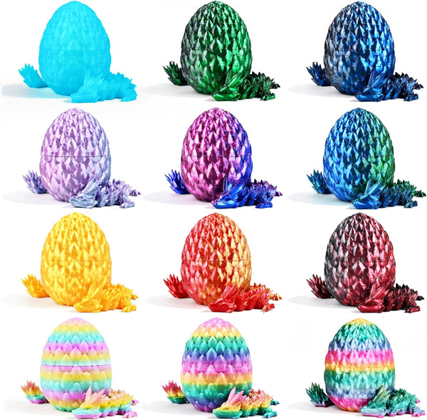Impossmaker 12pcs 3D Printed Dragon Eggs, Prefilled Easter Dragon Egg with Dragon
