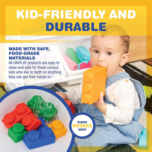 UNiPLAY Plump Soft Building Blocks - 12-Piece Jumbo Stacking Set for Ages 3 Months+