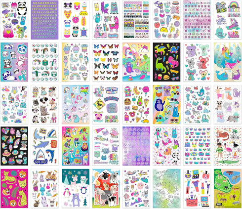Fashion Angels 1000+ Animal Sticker Book - 40-Page Sticker Book for Kids, Over 1000 Stickers for Scrapbooking &