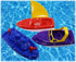Matty's Toy Stop Plastic Boats Set Sailboat (Red), Speedboat (Purple) & Fireboat